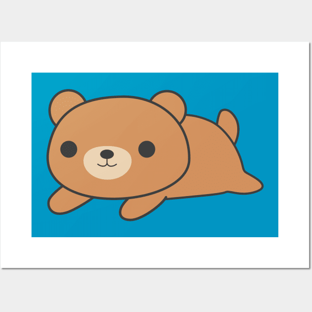 Cute Brown Bear T-Shirt Wall Art by happinessinatee